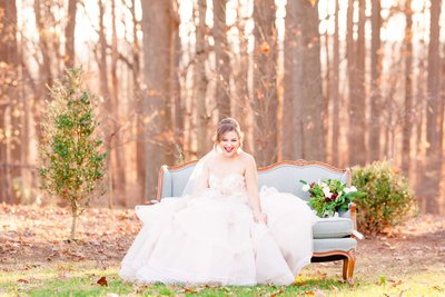 Liriodendron Mansion Wedding Photographer takes a photo of a bride before her ceremony on the steps of the Liriodendron Mansion