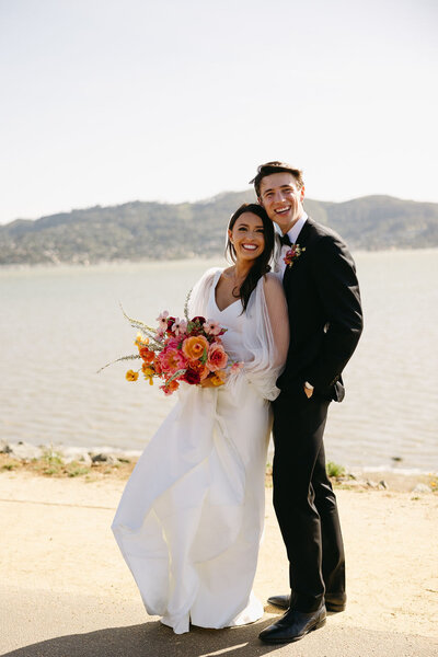 Italian coast and citrus hue wedding vibes in Tiburon. 