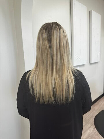 Soft Buttery Blonde Extension Client Before