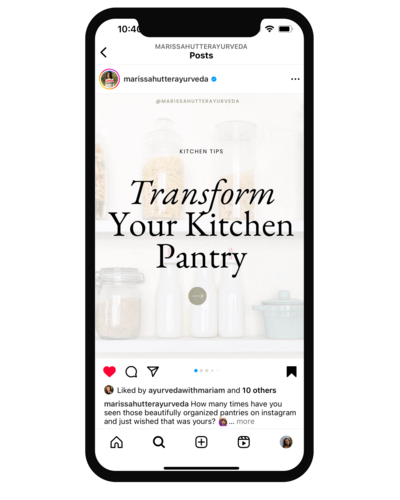Social Media Template testimonial from Ayurveda Health Coach