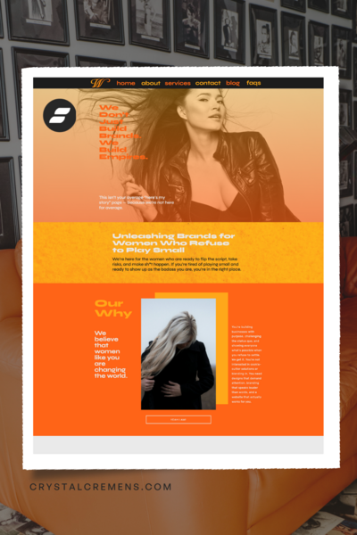 Bold and fearless, this sales-focused Showit website template is perfect for visionaries scaling their creative businesses.