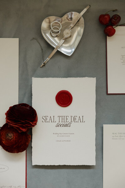 Flat Lay Photo White Invitation Suite for Seal the Deal Socials