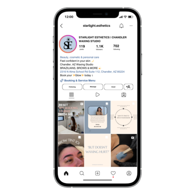 Mockup instagram feed design for an esthetician.