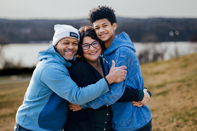 Family of Four smiling at the camera South Carolina