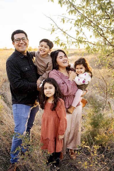 family of 5 at a session in The Colony, Texas