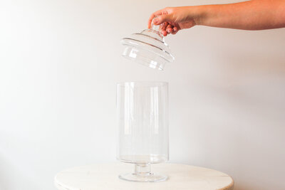 TE Inventory-Clear Glass Display Jar Tall Large with Lid 149