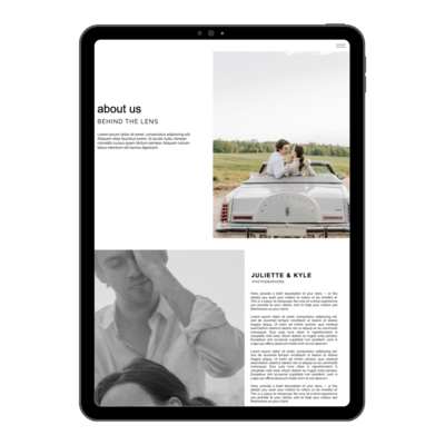 web design template on ipad