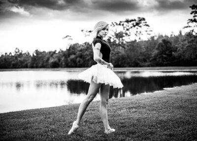 Black and white branding photoshoot for dancers in nature