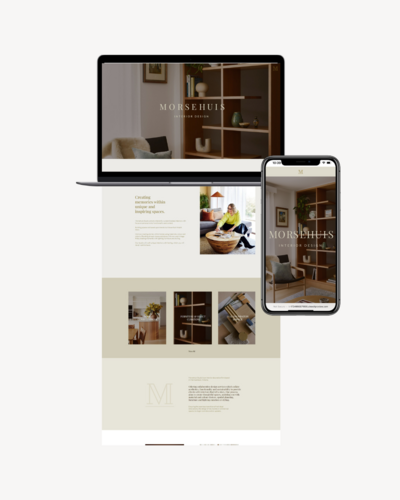 Affordable website design example for a business in the Interior Design industry Warrnambool by web designer Coja Creative presented on desktop and mobile
