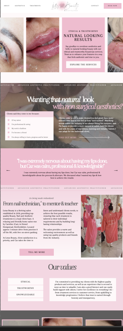 Lotus Beauty website by Rare Site Shop