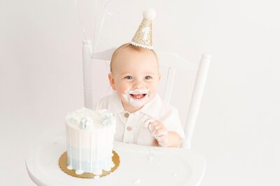 first birthday celebration photos in boston photography studio​