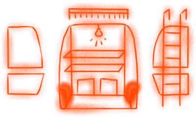 stylizovaná ilustrace vybavené dodávky