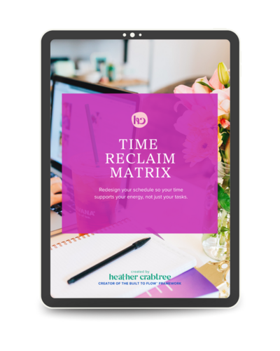 Time Reclaim Matrix workbook on ipad