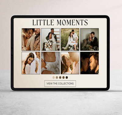 Wedding photographer website words and minimalist, modern branding and web design.
