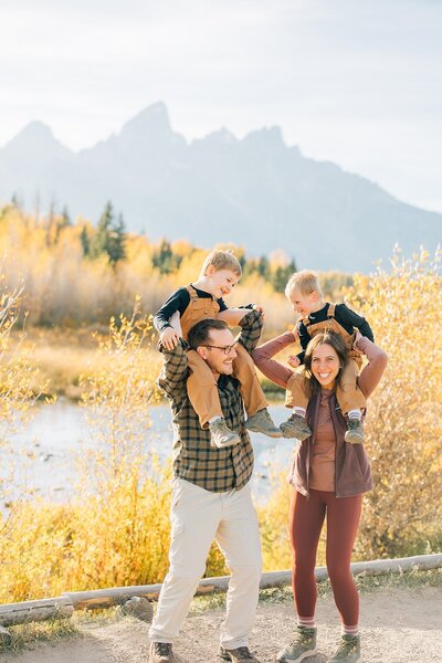 Family Walking in Field