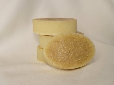 Handmade Vanilla Oatmeal Honey soap stack from Berry and Balm