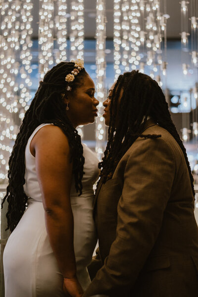 LGBTQ couple dance together at their Destination Elopement in Knoxville Tennessee