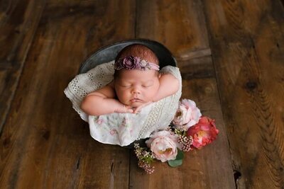 Milwaukee Newborn Photo baby sleeping in studio | Glory Be Photography by Tara Bos