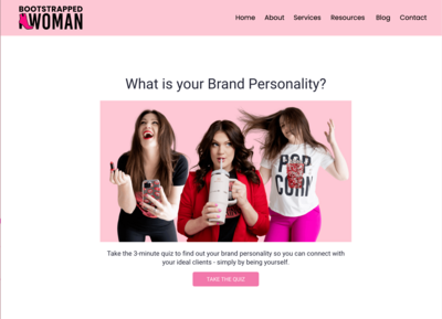 Image of the free brand personality quiz!