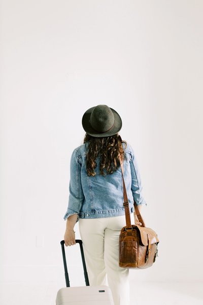 Bride and groom walk up memorial steps at their DC wedding