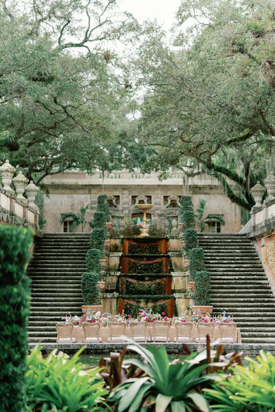 Garden wedding at Vizcaya Musuem in Miami, FL