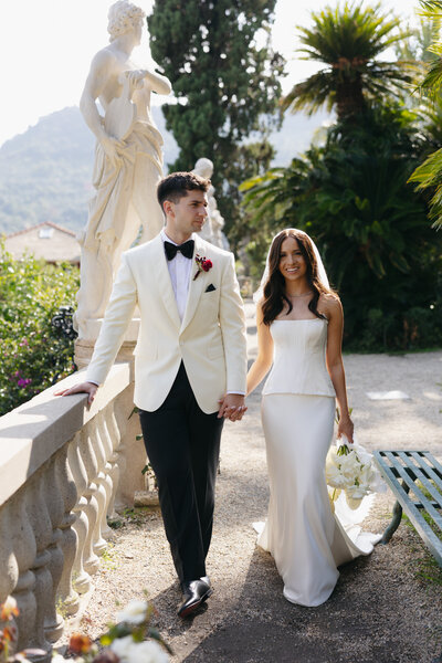 A romantic coastal wedding at Villa Durazzo in Santa Margherita, Italy. Designed by Ema Giangreco Weddings with florals by Artemisia Fioristi and captured by Cacie Carroll Photography.