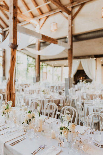 Wedding reception decor at Barr Mansion in Austin, Texas