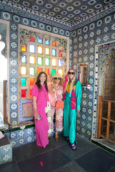 Women standing inside a place in India