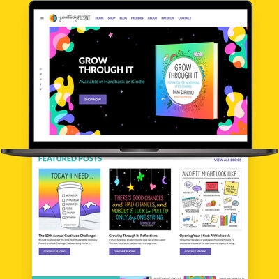 Positvely Present Colorful Website Design On a laptop computer
