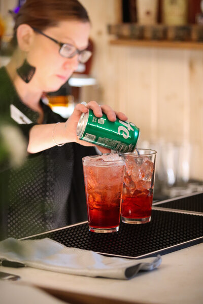 the bar at Tranqulity Farm, Wisconsin Dells wedding venue