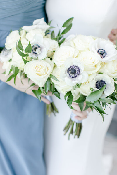 Bridal Flower Bouquet featuring white roses and greenery