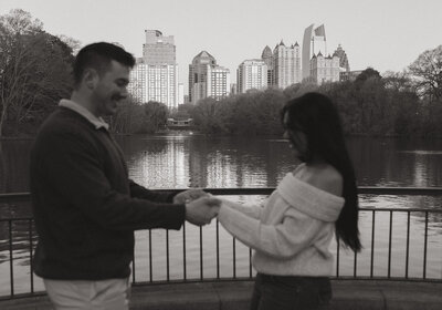 Couples engagement photos in the city