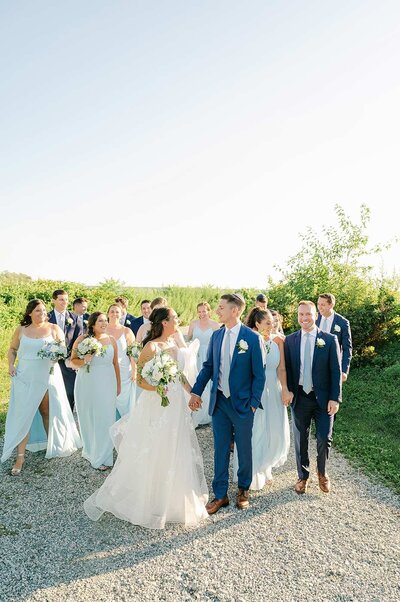 Newport RI Beach Groomsmen photos in blue