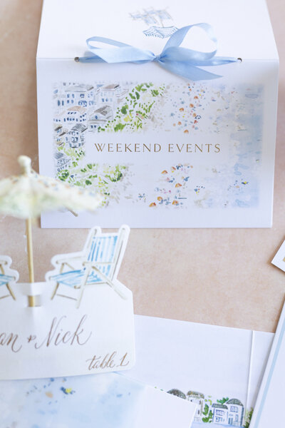 Gold ink custom calligraphy invitation and envelope for wedding