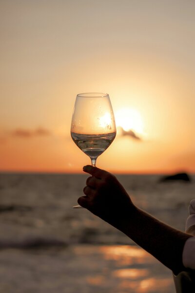 sunset and wine