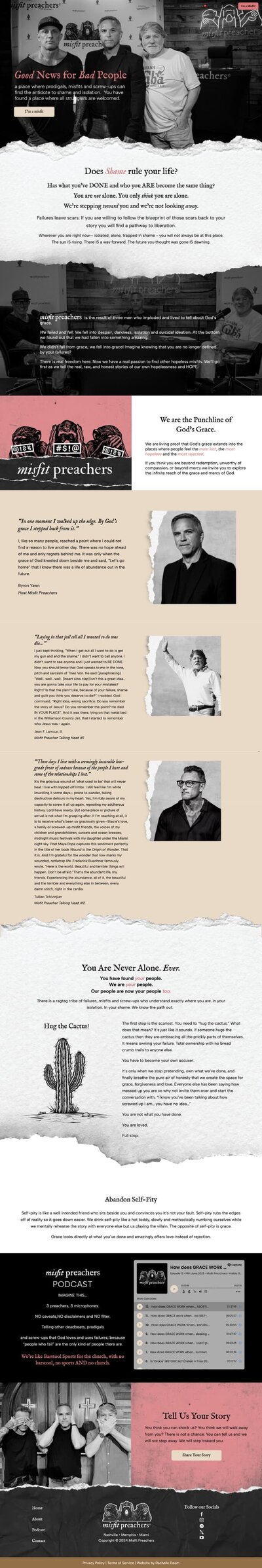 Misfit Preachers full website preview. Rachelle Deem Website Portfolio