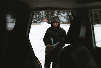 Family exploring the Black Hills during an outdoor adventure session by Ashley Rae Photography
