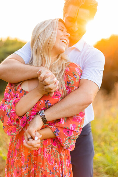 Bright photo of couple during Birmingham engagement session