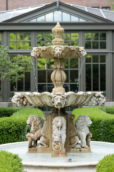 Fountain and secret garden at the royal park hotel rochester michigan
