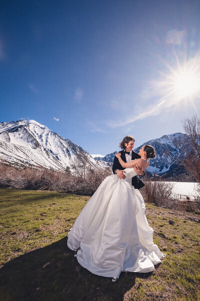 Bride and groom just married after San Diego wedding ceremony