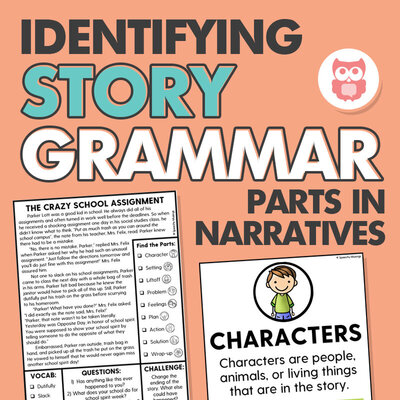 Identifying story grammar parts in narratives for speech therapy