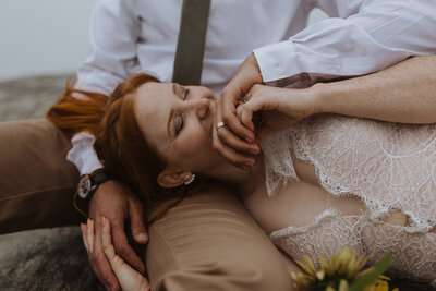 couple at drive in diner for engagement session
