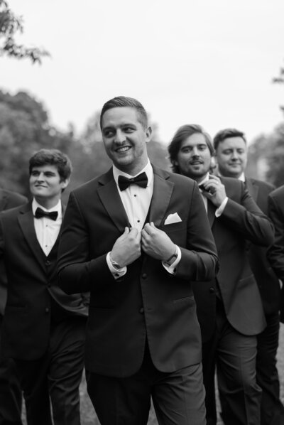 Candid Groom and Groomsmen photos, documentary style.