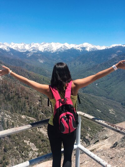 Laurie in Sequoia National Park