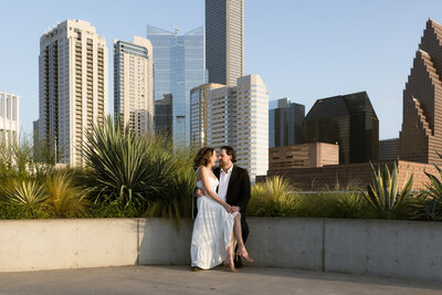 Couple jumps during their intimate wedding in New Orleans