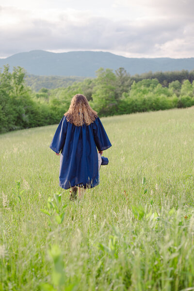 Graduate in cap and gown