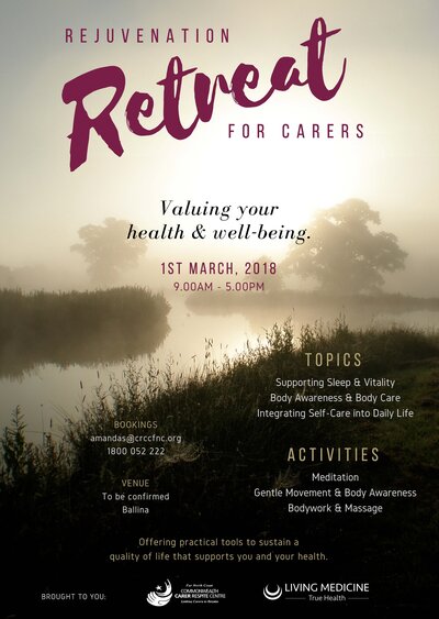Rejuvenating retreat for carers poster