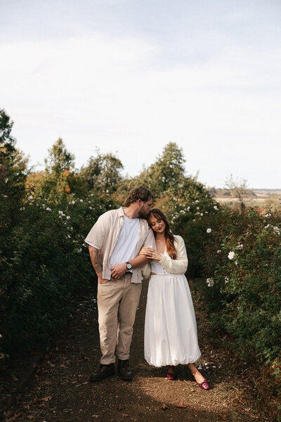 couple embracing on beach