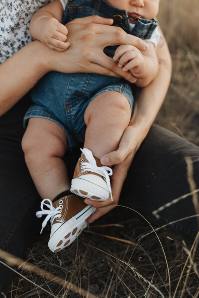 Baby and mom cuddling