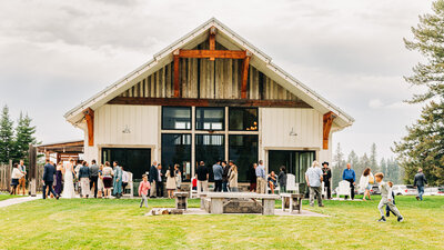 Modern white barn at The Silver Knot in Ronan, MT